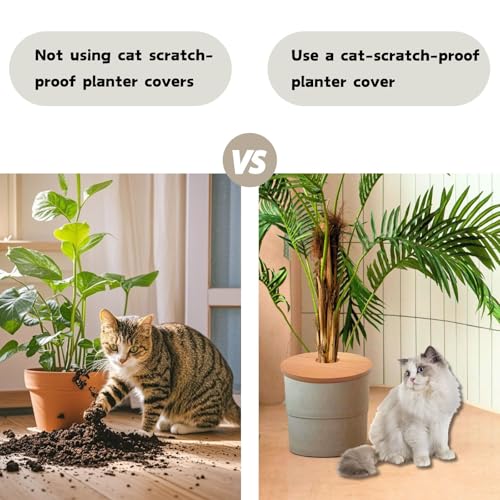 13.7 Inch Plant Pot Grid from Animals, Wooden Plant Pot Cover, Indoor Plant Protector from Cats, Flowerpot Decorative Cover. - view 5