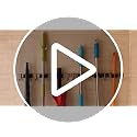 Broom Mop Holder Wall Mount, Garage Organization Tool Organizer Storage Broom Closet Kitchen Organization Heavy Duty Garage Tools Hanger with 3 Racks 4 Hooks for Home Kitchen Garden Laundry Room - view 7