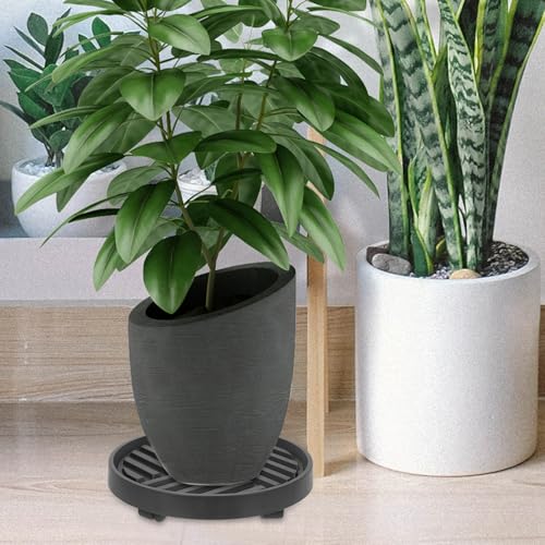 Plastic Plant Pot Saucers with Hidden Wheels, Movable Planter Holder - view 5