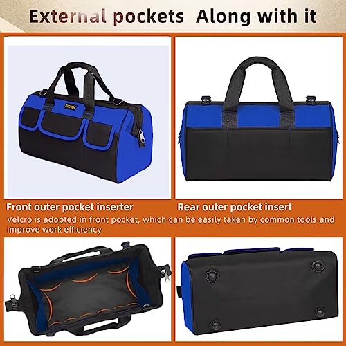 20 Inch Heavy Duty Tool Bag with Wide Mouth for Tool Storage,Carrier and Organizer,Tool Bag for Men/Women, Wide Mouth Tool Bag with Inside Pockets (20 Inch) - view 2