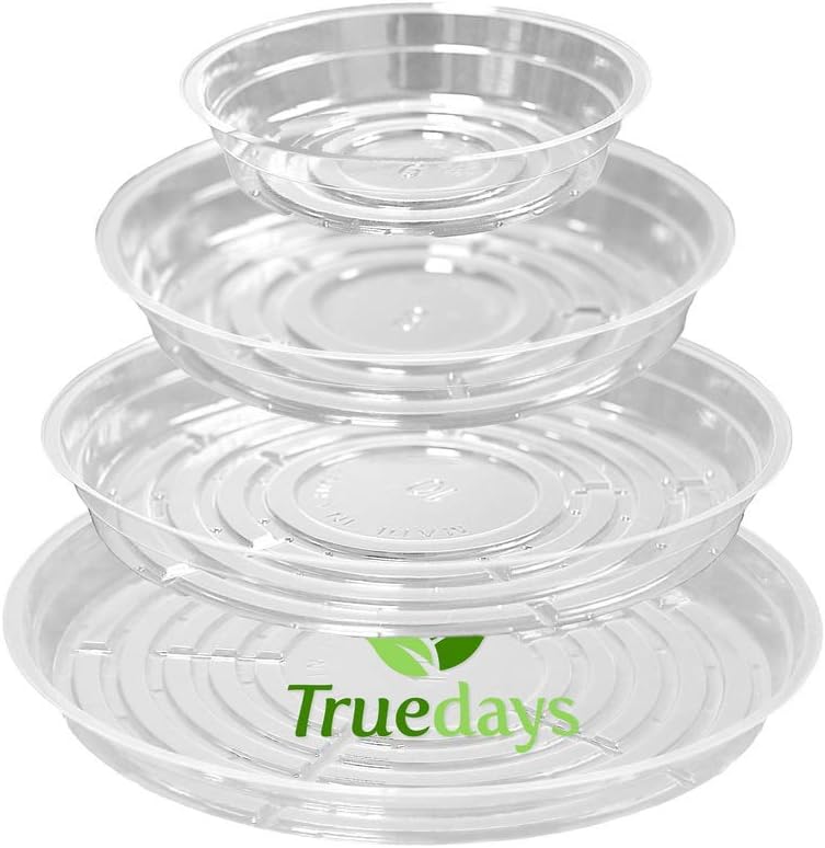 20 Pack Plant Saucers (6 inch / 8inch / 10inch / 12inch) Clear Plant Saucers Flower Pot Tray Excellent for Indoor & Outdoor Plants