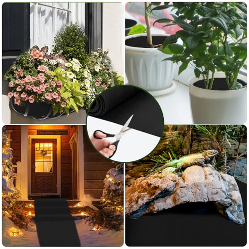 12x40 Inch Black Felt Planter Liner Roll Non-Woven Breathable Fabric Planter Basket Liner Reusable Coco Liner Alternative for Hanging Basket, Window Box, Raised Garden Bed, Indoor & Outdoor Planting - view 6