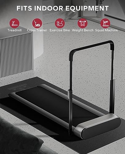 Treadmill Mat, 55"x24"/68"x24"/79"x35.5" Non-Slip Foldable Exercise Equipment Mat for Walking Pad, Weight Bench, Noise Reducing Shock Absorbing Floor Protector for Home Gym, Carpet & Hardwood Floors - view 6