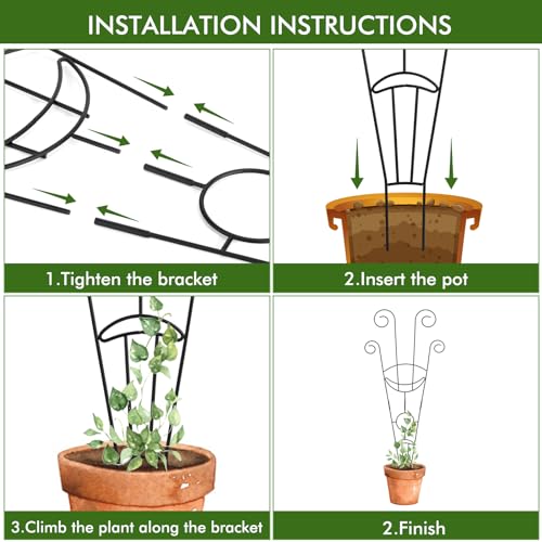 4PCS 30" Trellis for Climbing Plants Outdoor,Rustproof Metal Support - view 4