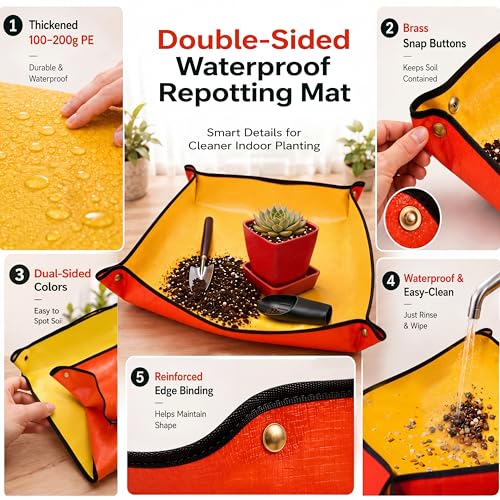 Succulent Tools w/Basket & Repotting Mat, Indoor Plant Care Gift for Women - view 5