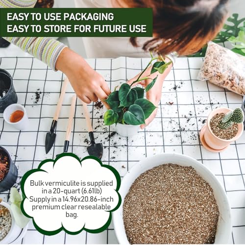 20QT Horticultural Vermiculite Bulk, Organic Vermiculite for Plants, Course Grade Vermiculite for Gardening, for houseplants, for Mushrooms, to Maintain Soil Moisture and Plant Growth(2-4mm) - view 5