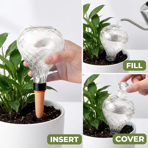 2 Pack 17 oz Large Plant Self Watering Globes to 2 Weeks Watering, Clear - view 3