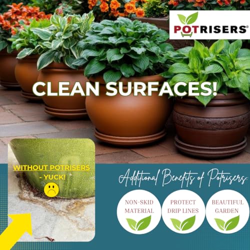 12 Pack Large 2" Wide x 3/4" Tall Value Pack | Invisible Pot Feet & Plant Risers | Drainage & Airflow for Planters, Pots, Garden Decor | Patios, Decks, Gardens - view 5