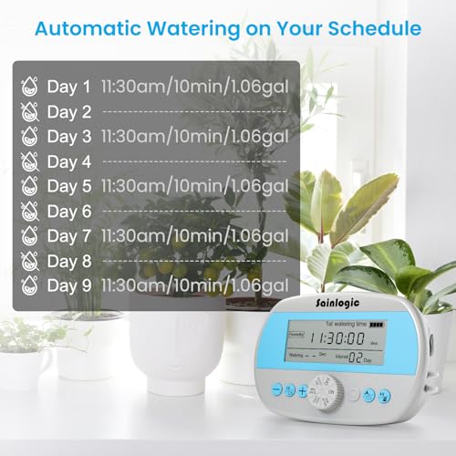 Automatic Plant Waterer for 15 Potted Plants, Self-Watering System with Humidity Monitor Display, Deep Root Irrigation, IP64 Programmable Timer, Ideal for Vacation, Travel and Indoor Garden - view 7