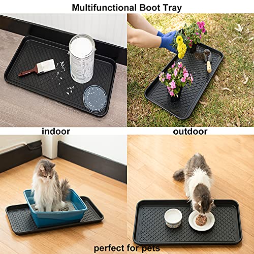 Multi-Purpose Boot Trays, 2 Pack, 30" x 15" x 1.2", Black - view 4