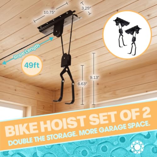 RAD Sportz Bicycle Hoist 2-Pack Quality Garage Storage Bike Lift with 100 lb Capacity Even Works as Ladder Lift Premium Quality - view 2