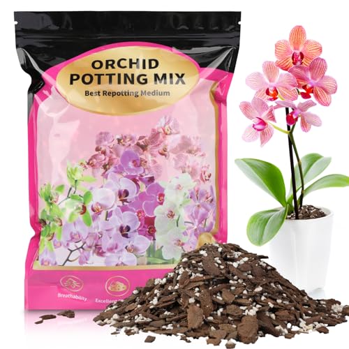 Orchid Potting Mix 1qt，Orchid Soil Composed of Orchid Bark and Perlite，Premium Orchid Medium for Potting, Repotting, Enhanced Drainage, Air Flow & Root Ventilation