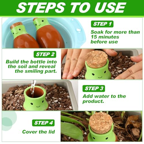 8 Pcs Self Watering Terracotta Globes 11.5oz Large Ollas Plant Watering Globes Planter Insert Spike Pot Clay Planter Irrigation Device for Outdoor Indoor Easy to Refill Plant Lover Gift - view 5