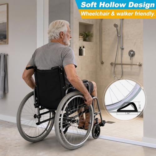 67" Shower Threshold Water Dam Self-Adhesive Silicone Water Barrier & Shower Water Guard Collapsible Stopper for Walk-In & Curbless Showers Keeps Floor Dry - view 5