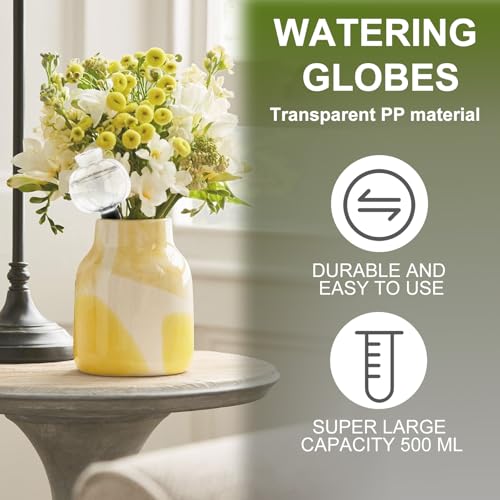 4 Pcs Plant Self Watering Globes, 17oz Large Plastic Water Bulbs Top Fill Watering Globes Slow Release Terracotta, Water Spikes Stakes for Indoor and Outdoor Plants (Clear) - view 5