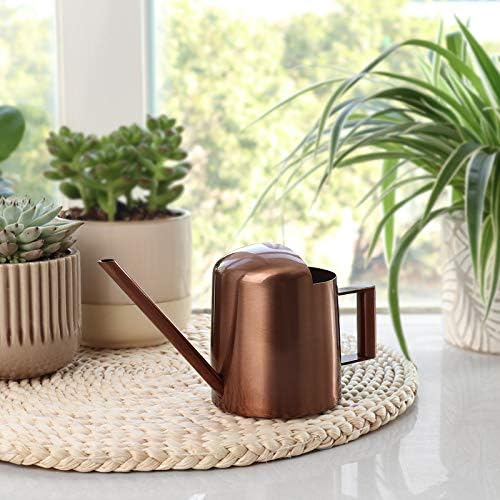 Mini Watering Can, 10oz/300ml Stainless Steel Long Spout Small Watering Can for Indoor Plants Succulents, Herbs (Bronze) - view 3