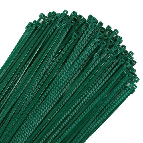 8 inch 3mm Dark Green Nylon Garden Cable Zip Ties Self Locking Cable Ties Twist Ties, Multi-Purpose Cable Tie (200 Pcs) Decoration Tie Wraps for Christmas Tree
