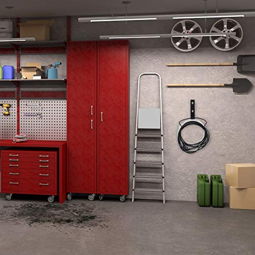 Hose Pipe Holder, for 60 m 5/8" Hosepipe, Wall-Mounted Hanger, 32 x 32.5 x 16 cm, Rounded, Steel, Black - view 5
