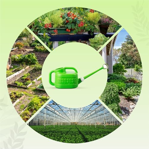 8L Plastic Watering Can with Stainless Steel Sprinkler Rose - Durable Garden Watering Jug for Plants & Flowers - Easy Pour Outdoor & Indoor Watering Can - Green - view 7