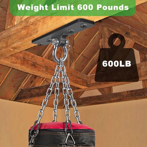 Ceiling Mount Swing Hanger Heavy Duty Swing Set Hook for Porch Swing Hammock Chair Yoga Silk Suspension Straps Gymnastic Ring, Wall Anchor for Resistance Bands (900LB) - view 3