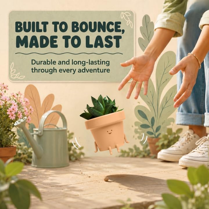 Sitting Small Plant Pot - 4 Inch Cute Plant Pot - Succulent & Cactus Christmas Planters, Removable Drainage Plug, Cute Decor Plant Gifts for Plant Lovers, Teacher Gifts - view 4
