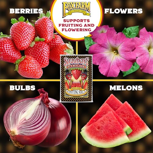 Strawberry Fields Fruiting & Flowering Potting Soil, 1.5cu ft (Pack of 4) - Designed to Pump Up Your Blooms, Fruits, and Berries - Made for the Fruiting and Flowering Stages of Plants - view 4