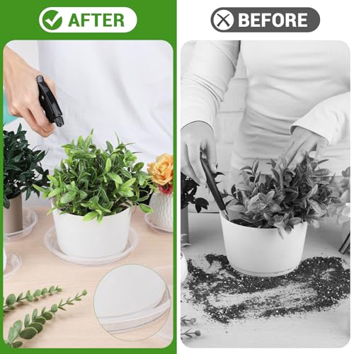 30 Packs Clear Plant Saucers, 5 Inch Plastic Trays for Plants, Heavy Duty Drip Trays for Potted Plants, No Holes Pot Trays for Indoor Outdoor Plants - view 4