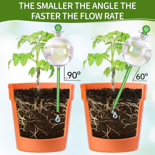 17 oz 2 Weeks Extra Large Plant Watering Globes, Iridescent Glass Self Watering Globes, Self Watering Planter Insert, Automatic Watering Bulbs for Daily or Vacation Use (4 Pack) - view 5