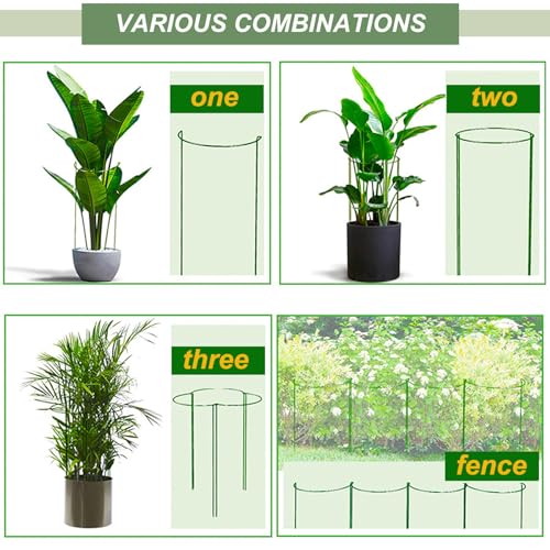 12 Pack Plant Support Stake Peony Cages, 16 Inch Peony Supports for Outdoor Plants, with 15 Pcs Plant Labels, 20 Pcs Plant Clips, 7ft Plant Ties - view 4