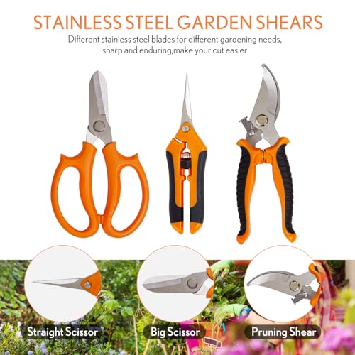 Bonsai Tools Kit 20 Pcs Garden Tools Set for Beginner, Gardening Gift for Women Men, Includes Bonsai Wire Kit, Plant Mat, Pruning Shears, Bonsai Scissors, Succulent Tools in Leather Storage Bag - view 6