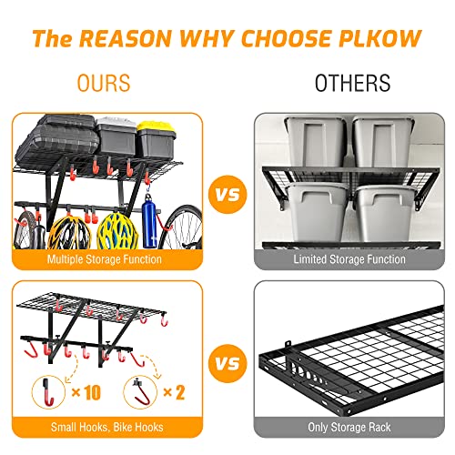 Garage Wall Shelving with Bike Hooks, Adjustable Storage Rack - view 3