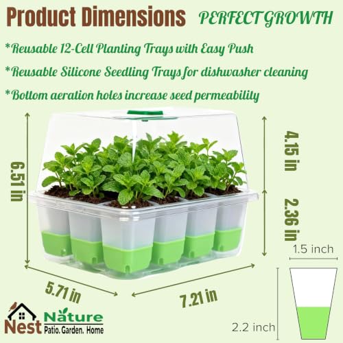 NestNature Silicone Seed Starter Tray, 60-Cell, Waterproof Repotting Mat - view 2