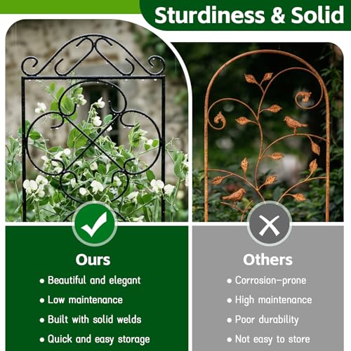 4 Pack 56" x 13.8" Metal Trellis for Potted Plants and Planters - view 3