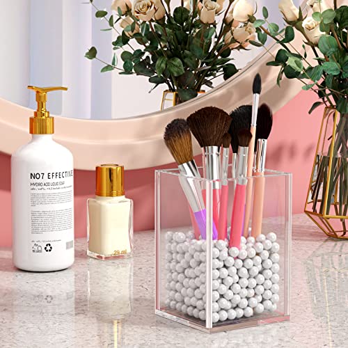 Acrylic Pen Holder for Desk, Clear Pencil Cup Organizer 2 Packs - view 4