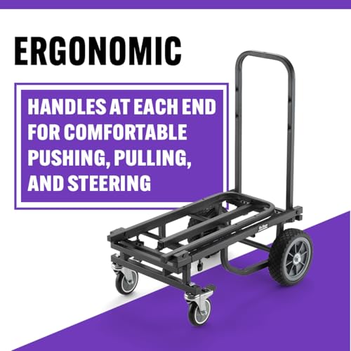 On-Stage UTC2200 Utility Cart (Rolling Dolly Handcart, Heavy-Duty Transportation, 485 Pound Weight Capacity, Load in and Load Out Equipment, Adjustable Length, Folding Handles, Locking Casters) - view 5