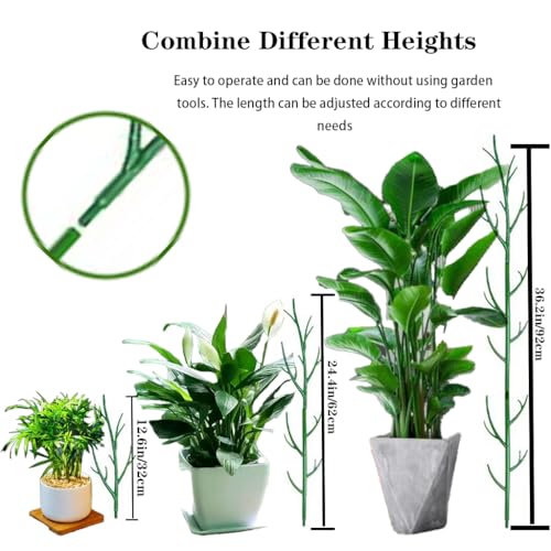Monstera Plant Support Stakes, 8 Pack Stackable Garden Trellis Climbing Plant Support Structures with Extension Poles for Indoor Outdoor Potted (39.4''- 8 Pack) - view 5
