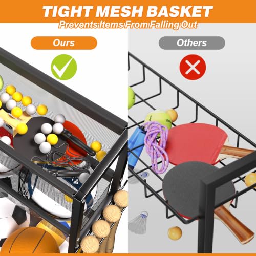 Sports Equipment Organizer, Golf Bag Stand w/Ski & Ball Storage - view 5