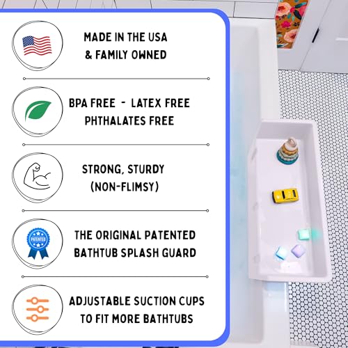 Mini Bathtub Splash Guard, Bath Shelf for Kids - Toy Tray, White - view 2