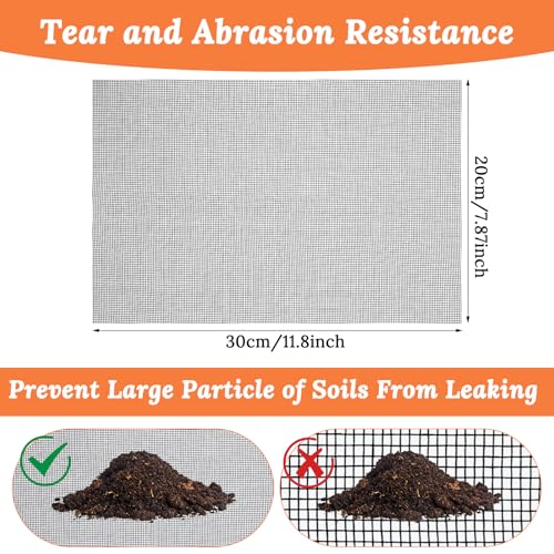 10pcs Plant Mesh,11.8x7.8 Inch Reusable Mesh for Plants,Terrarium Mesh for Drainage Soil Leakage Prevention, Indoor & Outdoor Potted Plants - view 2