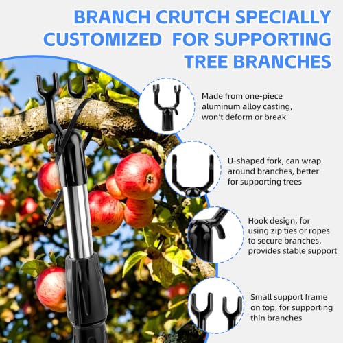 Tree Branch Support Stainless Steel, 34-74“ Adjustable Tree Support Poles (Black-2 Set) - view 4
