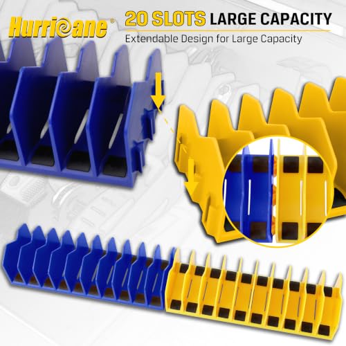 Pliers Organizer Rack, Pliers Cutters Organizer with Non-Slip Rubber Base, Keep Tools Organized in Drawers, 2 Pack, Extendable Design, Fit 3'H Drawers and More(Yellow and Blue) - view 3