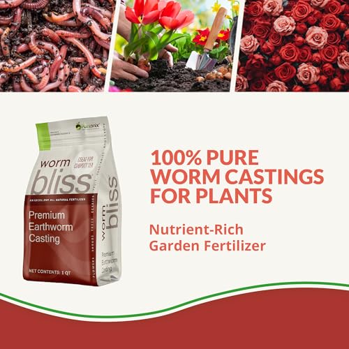 Worm Bliss (1 Qt) - Organic Worm Castings for Plants & Gardening - OMRI-Listed Earthworm Castings for Plants, Vegetables, Flowers, & Potting Soil - Organic Garden Fertilizer Rich in Nutrients - view 2
