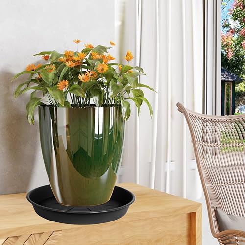 6 Pack of Plant Saucer Tray 7 8 inch, Heavy Duty Plastic Pot Plant Drip Trays Saucers for Indoors Outdoor, Plant Water Tray for Planters 7-9" (8", Black) - view 6