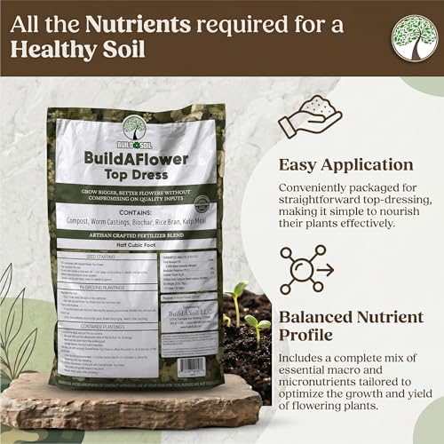 BuildASoil Build-A-Flower - Organic Top Soil Amendment – Top Dress Kit for Flowering Plants | Compost, Phosphorus & Potassium | Half Cubic Foot Bag of Soil - view 3