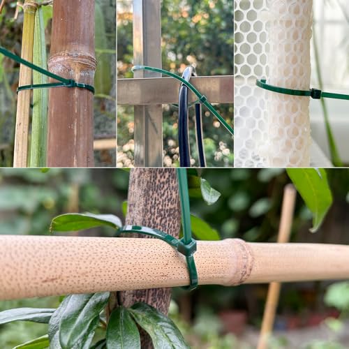8 inch 3mm Dark Green Nylon Garden Cable Zip Ties Self Locking Cable Ties Twist Ties, Multi-Purpose Cable Tie (200 Pcs) Decoration Tie Wraps for Christmas Tree - view 5