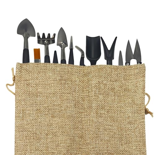 13Pcs Succulent Tools Set Mini Garden Tools Kit for Indoor Bonsai Cactus Care with Pruning Shears Scissors Transplanting Tools for Houseplant - view 3