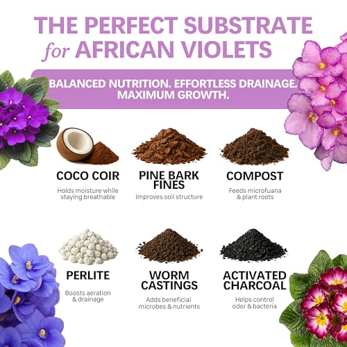 Premium African Violet Soil – Organic, Nutrient-Rich Potting Mix for Saintpaulia – Promotes Strong Roots, Consistent Moisture & Vibrant Blooms – Fast-Draining & Ready to Use (4 QTS) - view 2