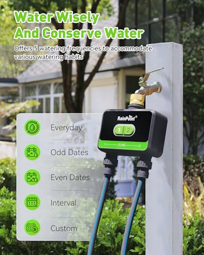 WiFi Water Timer for Garden Hose with Brass Inlet, 2-Zone Smart Sprinkler Hose Timer, WiFi Irrigation Controller, Automatic Watering System for Lawns and Yard - view 4