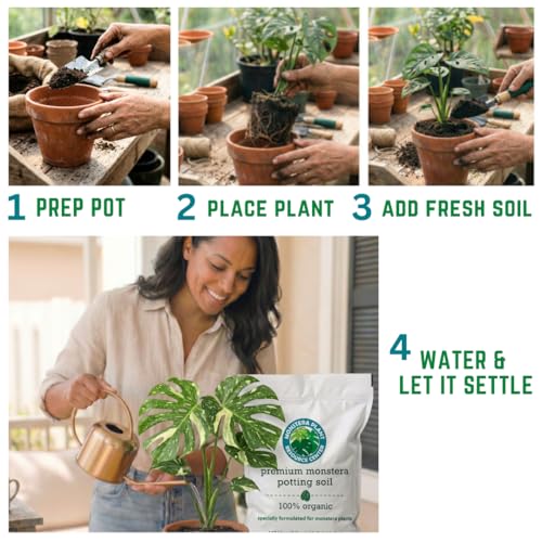 Organic Monstera Potting Soil, Quick-Draining Aroid Mix, Large 7.5L Bag - view 5
