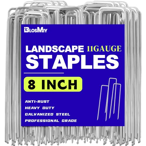 Landscape Staples 50 Pack 8 Inch Heavy-Duty Galvanized Garden Stake